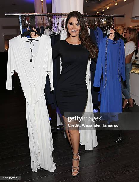 Chiquinquira Delgado poses at Studio LX during the clothing launch of Chiquinquira Delgado in collaboration with David Lerner on May 7, 2015 in...