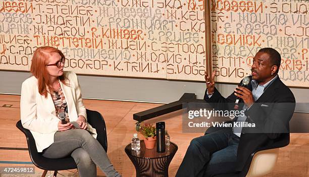 Senior editor at Fast Company Erin Schulte and actor and cofounder of Reading Rainbow LeVar Burton speak at Fast Company Hosts First-Ever LA...