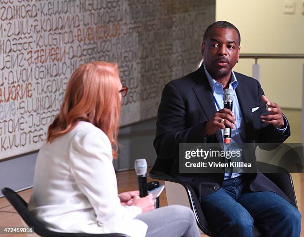Senior editor at Fast Company Erin Schulte and actor and cofounder of Reading Rainbow LeVar Burton speak at Fast Company Hosts First-Ever LA...