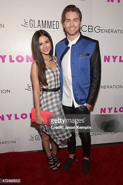 Actress Victoria Justice and actor Pierson Fode attend the NYLON Young Hollywood Party presented by BCBGeneration at HYDE Sunset: Kitchen + Cocktails...