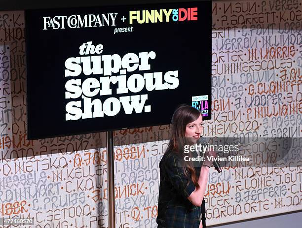 Comedienne Anna Seregina performs at Fast Company Hosts First-Ever LA Creativity Counter Conference at 72andSunny on May 7, 2015 in Los Angeles,...