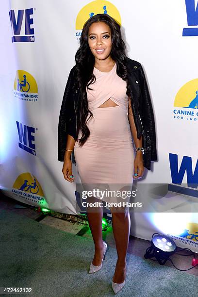 Designer Angela Simmons attends an event, hosted by WE tv and Ian Ziering, to raise awareness for Canine Companions for Independence at Boulevard 3...