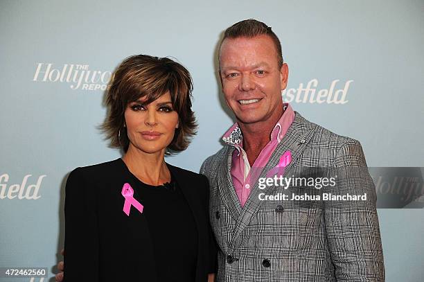 Lisa Rinna and VP of Marketing for Westfield Shaun Swanger arrive at Cocktails & Couture hosted by Lisa Rinna at Westfield Topanga on May 7, 2015 in...