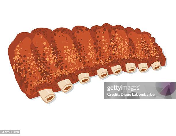 stockillustraties, clipart, cartoons en iconen met rack of ribs steak drawing - rack