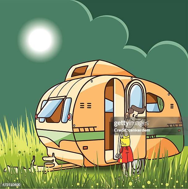 vector caravan - slumber party stock illustrations