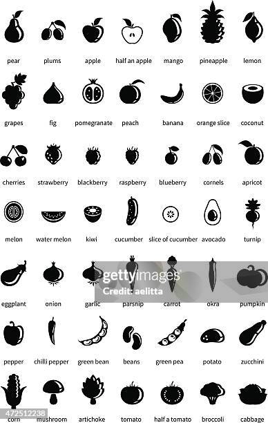 ilustraciones, imágenes clip art, dibujos animados e iconos de stock de iconos de frutas y verduras - nabo tubérculo