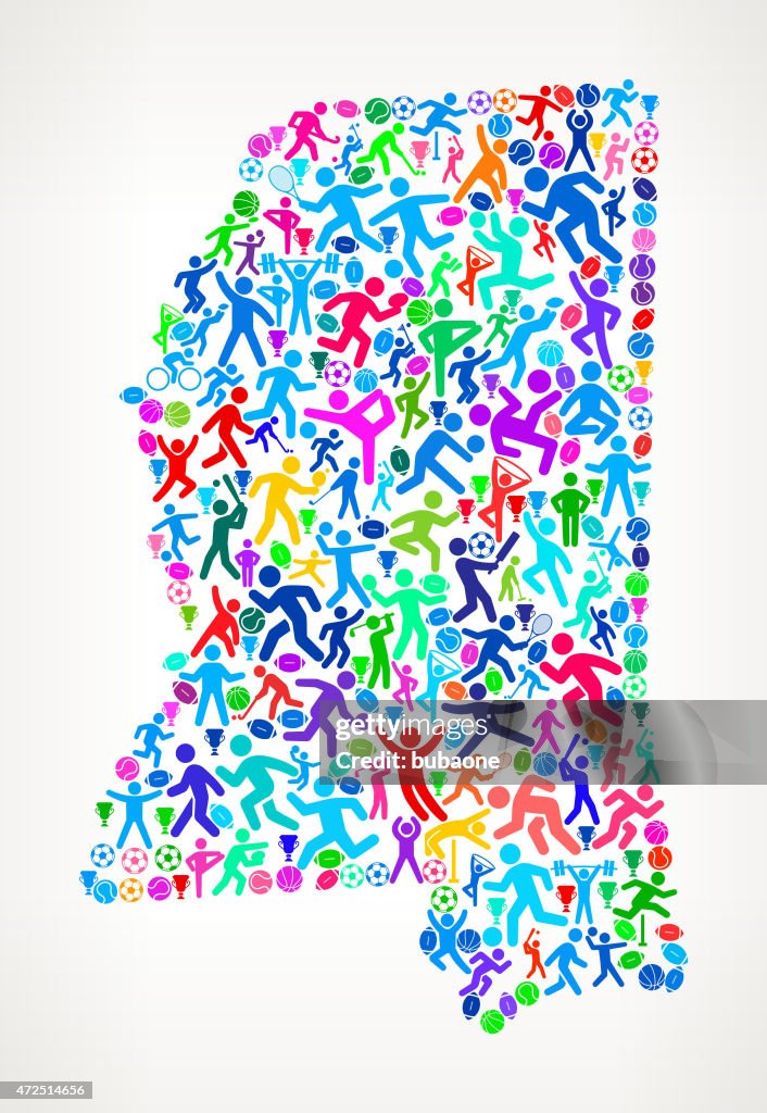 Mississippi State Fitness Sports and Exercise pattern vector bac
