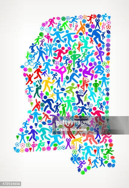 Mississippi State Fitness Sports And Exercise Pattern Vector Bac High-Res Vector Graphic