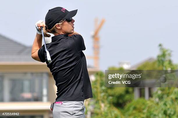 Sophie Walker of England plays a shot during the second round match on day two of 2015 Buick Golf Championship at Shanghai Qizhong Garden Golf Club...