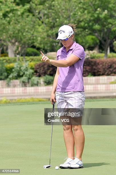 Stacey Keating of Australia in action during the second round match on day two of 2015 Buick Golf Championship at Shanghai Qizhong Garden Golf Club...