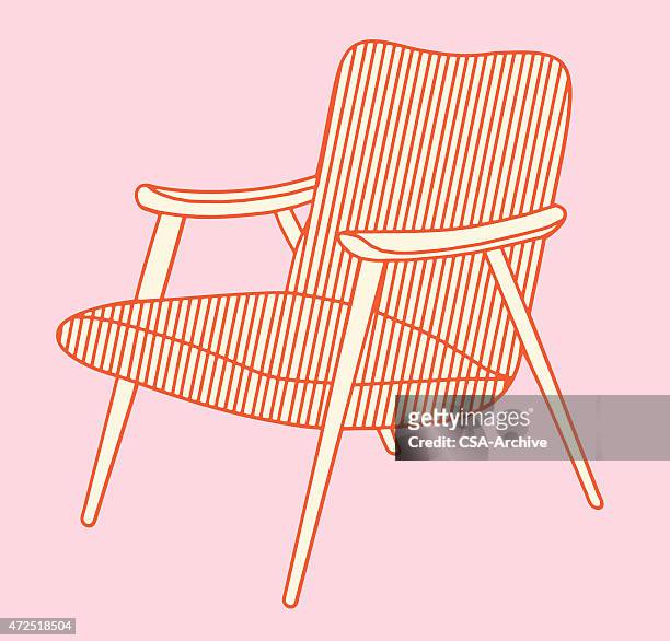 ilustrações de stock, clip art, desenhos animados e ícones de cadeira moderna meio século - cadeira de braços