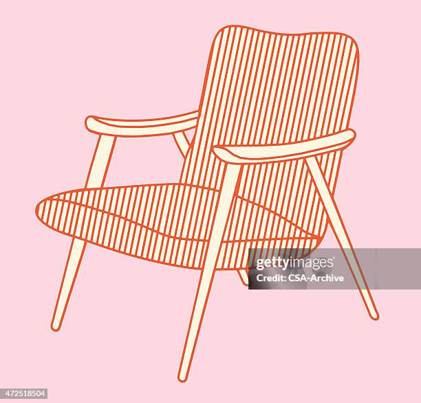 mid-century modern chair - armchair stock illustrations