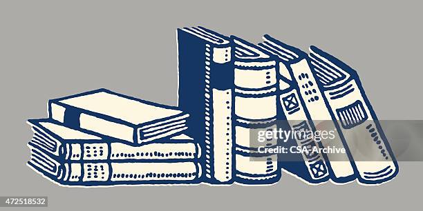 illustrazioni stock, clip art, cartoni animati e icone di tendenza di collezione di libri - mensola per libri