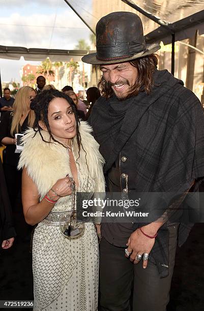 Actors Lisa Bonet and Jason Momoa attend the premiere of Warner Bros. Pictures' "Mad Max: Fury Road" at TCL Chinese Theatre on May 7, 2015 in...