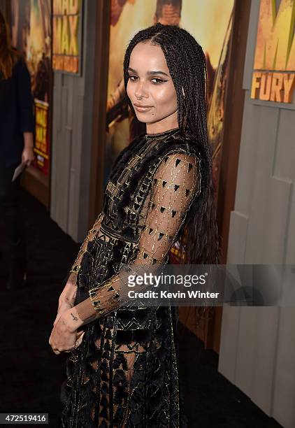 Actress Zoe Kravitz attends the premiere of Warner Bros. Pictures' "Mad Max: Fury Road" at TCL Chinese Theatre on May 7, 2015 in Hollywood,...