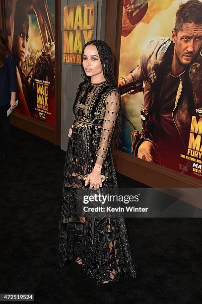 Actress Zoe Kravitz attends the premiere of Warner Bros. Pictures' "Mad Max: Fury Road" at TCL Chinese Theatre on May 7, 2015 in Hollywood,...