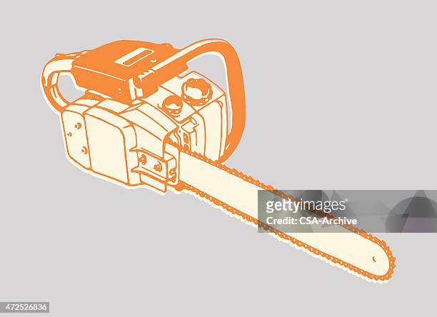 chainsaw - power tool stock illustrations