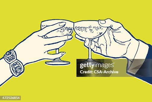 Couple Toasting With Cocktails Couple Toasting With Cocktails