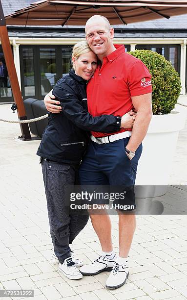 Zara Phillips and Mike Tindall attend the ISPS Handa Mike Tindall 3rd Annual Celebrity Golf Classic at The Grove Hotel on May 8, 2015 in Hertford,...