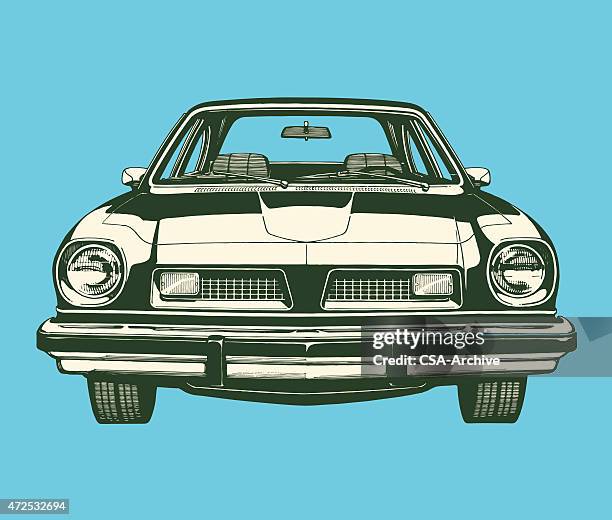 vintage car - headlight stock illustrations