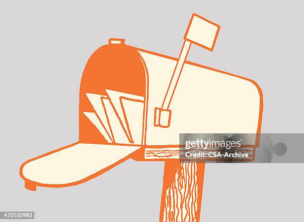 full mailbox - mailbox illustration stock illustrations