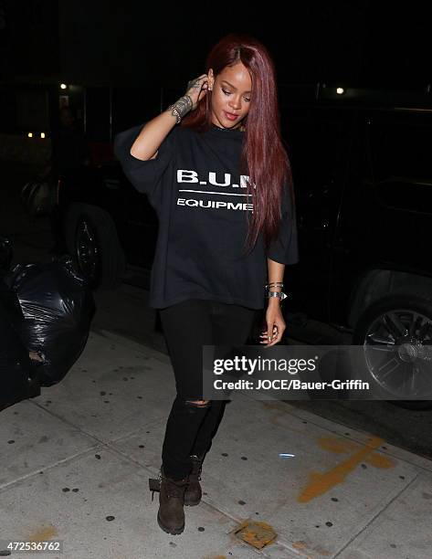 Rihanna is seen in New York City on May 07, 2015 in New York City.