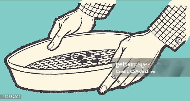 panning for gold - sifting stock illustrations