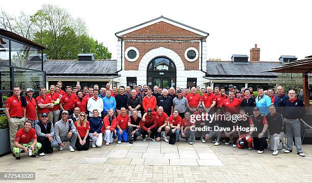 Celebrities and players, including Kenny Dalgleish, Sir Steve Redgrave, Iain Balshaw, Brian McFadden, Louise Hazel, Jodie Kidd, JB Gill, Mike Tindall...