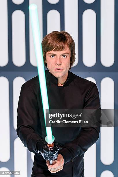 Wax figure of the actor Mark Hamill as the Star Wars character Luke Skywalker is displayed on the occasion of Madame Tussauds Berlin Presents New...