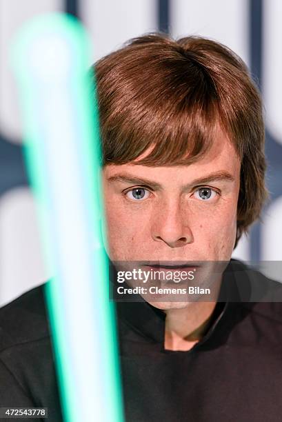 Wax figure of the actor Mark Hamill as the Star Wars character Luke Skywalker is displayed on the occasion of Madame Tussauds Berlin Presents New...