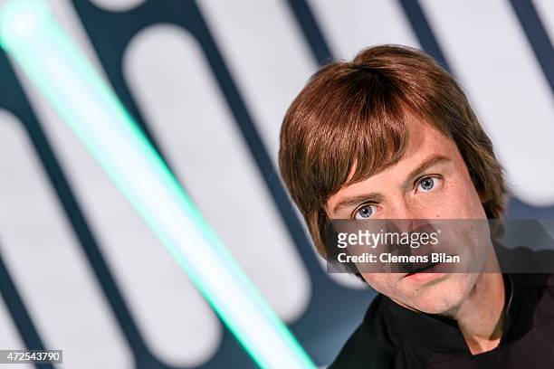 Wax figure of the actor Mark Hamill as the Star Wars character Luke Skywalker is displayed on the occasion of Madame Tussauds Berlin Presents New...