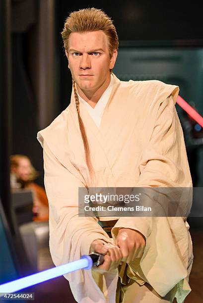 Wax figure of Ewan McGregor as the Star Wars character Obi-Wan Kenobi is displayed on the occasion of Madame Tussauds Berlin Presents New Star Wars...