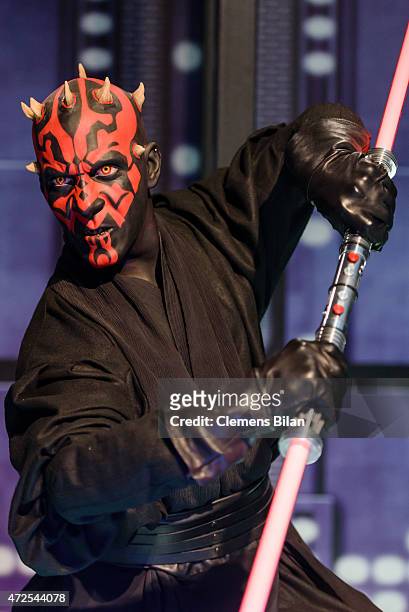 Wax figure of the Star Wars character Darth Maul is displayed on the occasion of Madame Tussauds Berlin Presents New Star Wars Wax Figures at Madame...