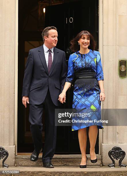 British Prime Minister David Cameron leaves Downing Street on May 8, 2015 in London, England. After the United Kingdom went to the polls yesterday...