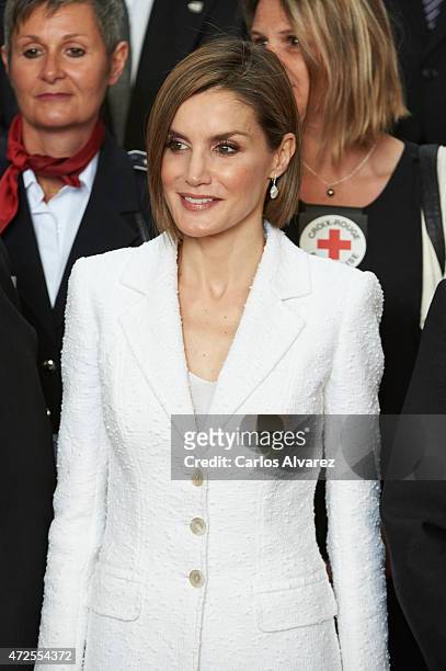 Queen Letizia of Spain attends the Red Cross World Day Commemoration at the Miguel Delibes auditorium on May 8, 2015 in Valladolid, Spain.