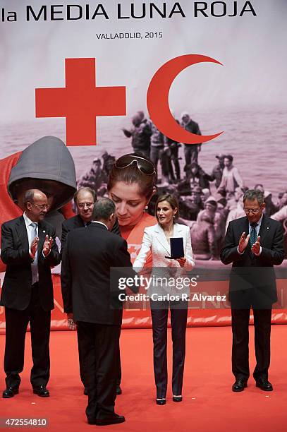 Queen Letizia of Spain attends the Red Cross World Day Commemoration at the Miguel Delibes auditorium on May 8, 2015 in Valladolid, Spain.