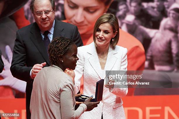 Queen Letizia of Spain attends the Red Cross World Day Commemoration at the Miguel Delibes auditorium on May 8, 2015 in Valladolid, Spain.