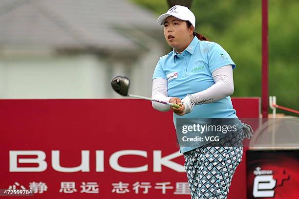 Feng Shanshan of China plays a shot during the second round match on day two of 2015 Buick Golf Championship at Shanghai Qizhong Garden Golf Club on...