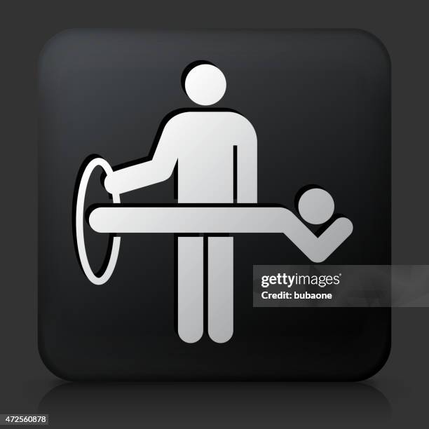 black square button with magic trick icon - visual tricks stock illustrations