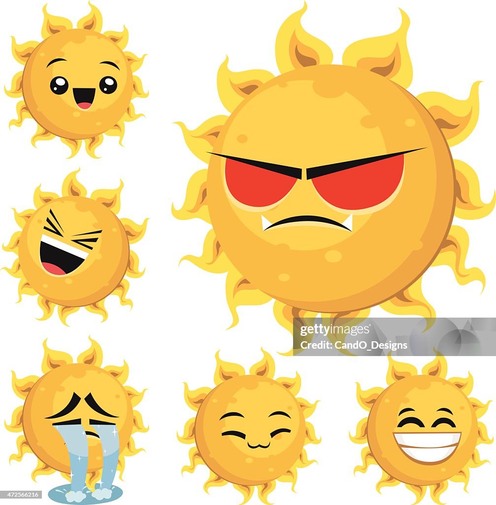 Sol de dibujos animados Conjunto B