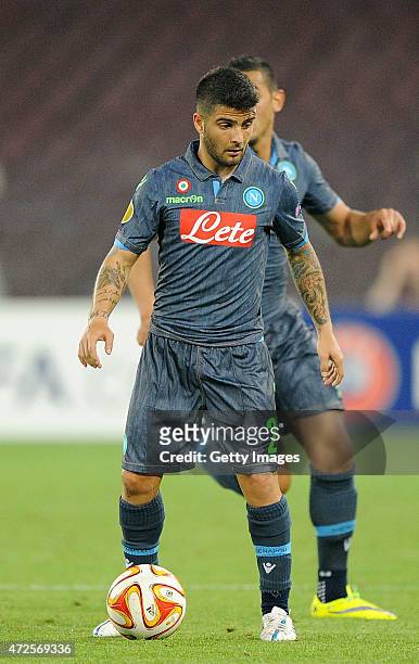 Lorenzo Insigne of Napoli in action during the UEFA Europa League Semi Final between SSC Napoli and FC Dnipro Dnipropetrovsk on May 7, 2015 in...