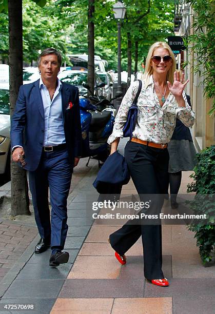 Model Valeria Mazza and her husband Alejandro Gravier are seen on May 6, 2015 in Madrid, Spain.