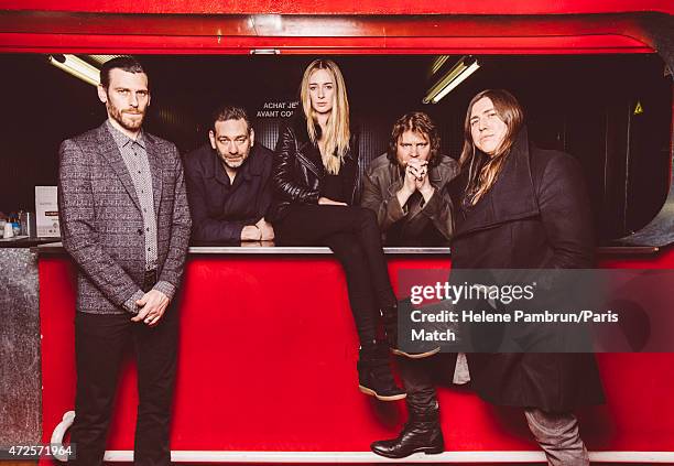 Rock band Archive are photographed for Paris Match on February 19, 2015 in Paris, France.