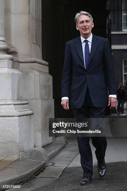 Secretary of State for Foreign and Commonwealth Affairs Philip Hammond arrives at the Foreign and Commonwealth Affairs office May 8, 2015 in London,...