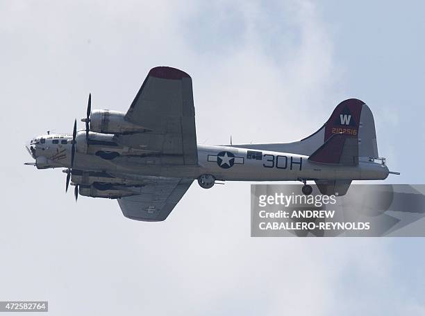 Flying Fortresses flies over the National Mall during the Arsenal of Democracy, a WWII plane flyover for the 70th anniversary of V-E Day in...