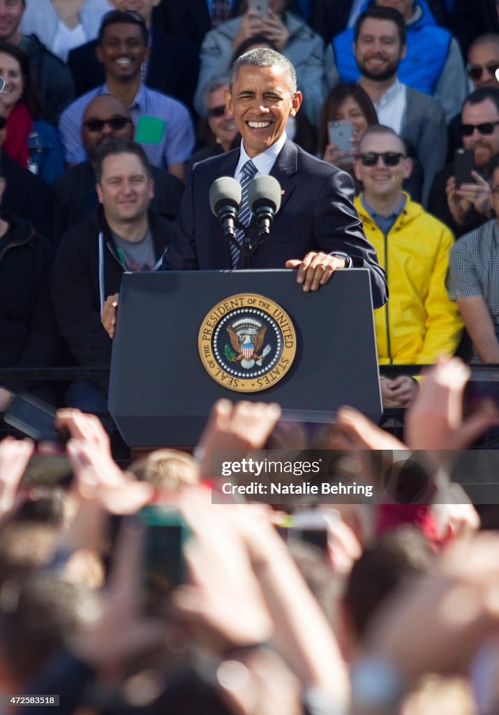 President Obama Speaks At Nike's Headquarters In Beaverton, Oregon