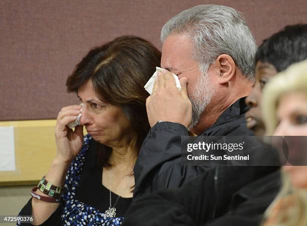 Gary and Natalie Catronio, parents of Marisa Catronio, listen to the apology of Kayla Mendoza after she pleaded guilty, Wednesday, Feb. 18 at the...