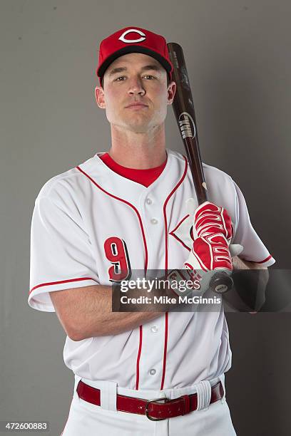 Jack Hannahan of the Cincinnati Reds poses during picture day on February 20, 2014 at Goodyear Park in Goodyear, Arizona.