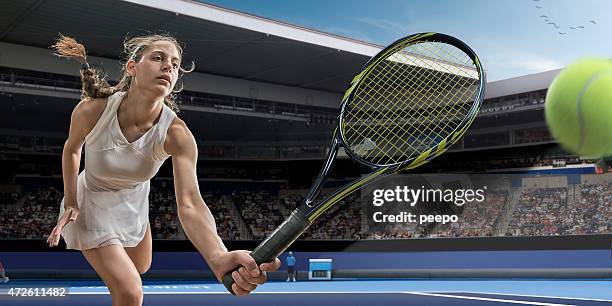 tennis player action - forehand stock pictures, royalty-free photos & images