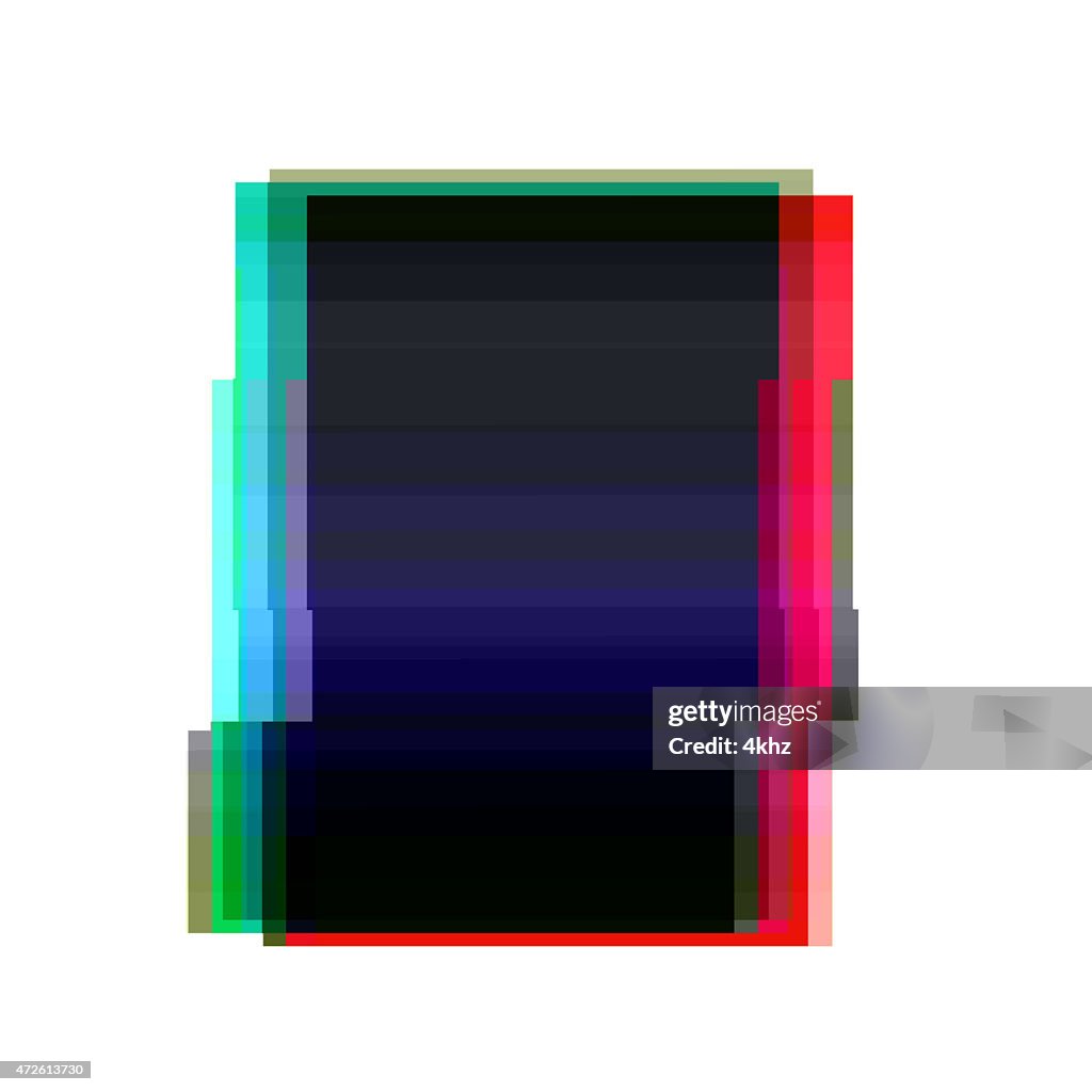 Rectangle Distorted Frame Digital Glitch Red Cyan Rectangle Frame Graphic Art Distorted ...